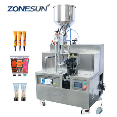 품질  ZONESUN Food Toothpaste Semi Automatic Plastic Cosmetics Cream Lip Gloss Ointment Honey Gels Tube Filling And Sealing Machine 공장